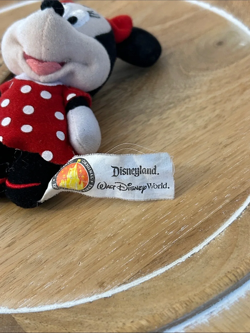 Disney Minnie Mouse Plush in Red Polka Dot Dress mini collectible 4”